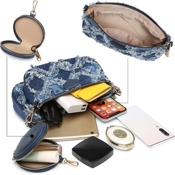 Small Crossbody Bags for Women with Coin Purse Multi Pochette PU Leather Designe - Picture 5 of 7